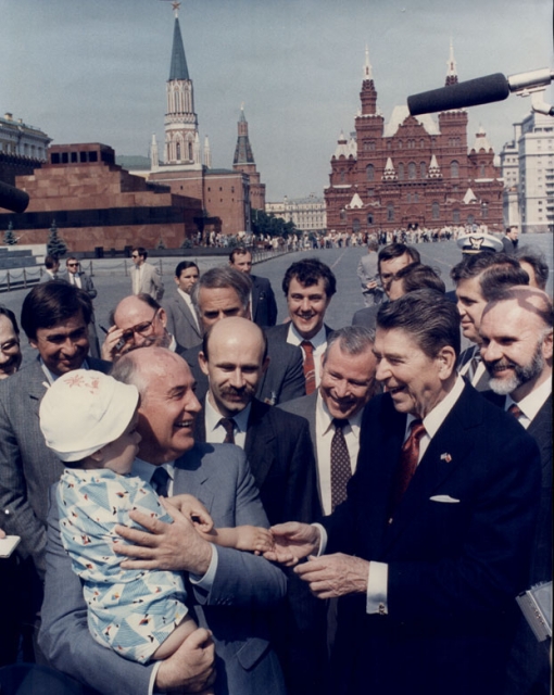 Во время визита президента Рейгана в Москву. Во время визита президента Рейгана в Москву.